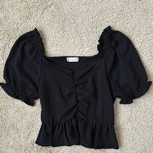 Altar’d State Black Puff Sleeve Top